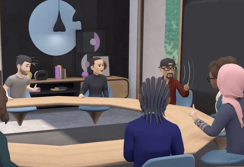 FACEBOOK.jpg Oculus Horizon Workrooms est une solution de collaboration à distance en réalité virtuelle. Elle permet de réunir jusqu'à 16 personnes (représentées par des avatars) dans une salle de réunion virtuelle pour échanger, partager des documents et prendre des décisions.